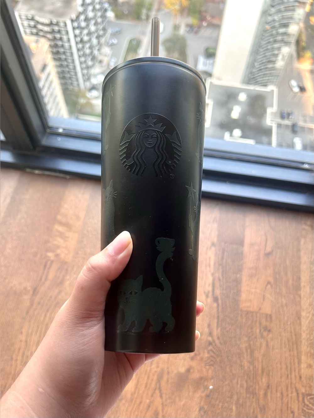 ⁠Starbucks 2026 Halloween Glow in the Dark Black Cat Cold Cup 23oz Stainless⁠